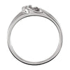 Sterling Silver Cubic Zirconia Heart Ring Size 6