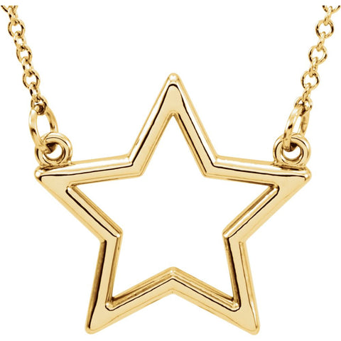 14k Yellow Gold Star 16" Necklace