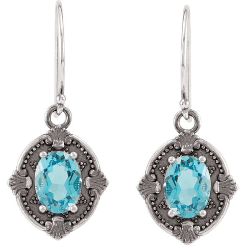 Sterling Silver Swiss Blue Topaz Earrings