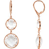 Pair of Clear Quartz Lever Back Earrings in Sterling Silver