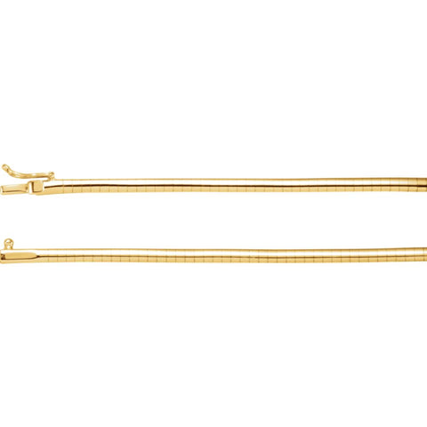 14k Yellow Gold 3mm Omega 18" Chain