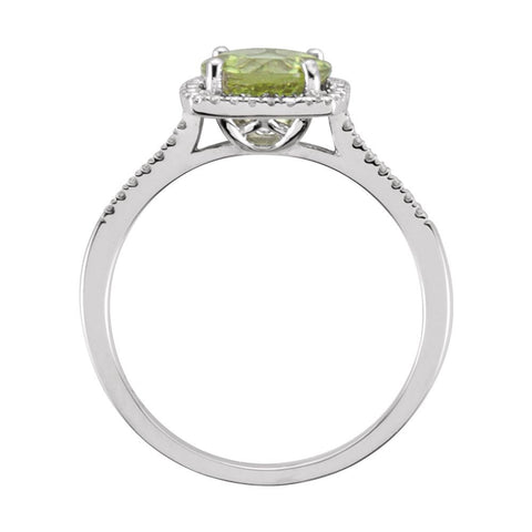 Sterling Silver Peridot & .01 CTW Diamond Ring, Size 8