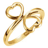 Double Heart Fashion Ring in 14k Yellow Gold ( Size 6 )
