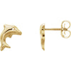 Elegant and Stylish Pair of 08.25X05.75 MM Children's Dolphin Earrings in 14K Yellow Gold, 100% Satisfaction Guaranteed.