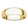 14k Yellow Gold 6mm Half Round Tapered Band, Size 7