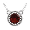 14k White Gold Garnet "January" 18-inch Birthstone Necklace