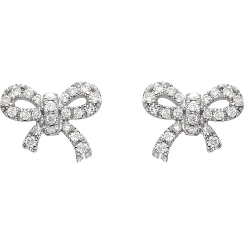 14k White Gold 1/5 CTW Diamond Earrings