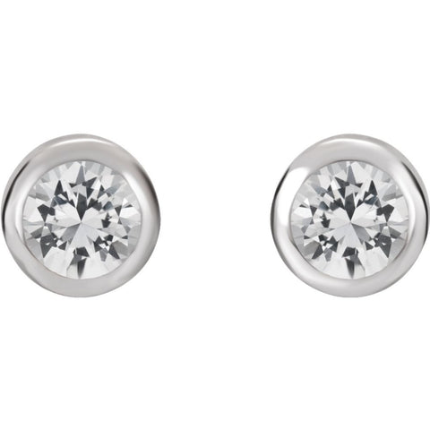 14k White Gold White Sapphire Earrings
