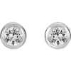 14k White Gold White Sapphire Earrings