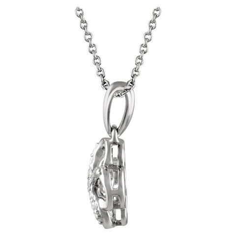 Sterling Silver .08 CTW Diamond 18" Necklace