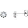 14K White Gold 3/4 CTW Diamond Cluster Earrings