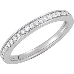 14k White Gold 1/5 CTW Diamond Band, Size 7