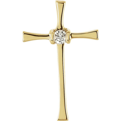 14k White Gold .05 CTW Diamond Cross Pendant