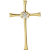21.00x13.00 mm Cross Pendant with Diamond in 14K Yellow Gold