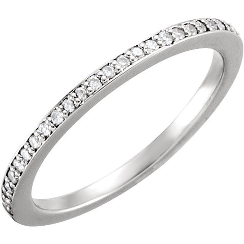 14k White Gold 1/8 CTW Diamond Band, Size 7