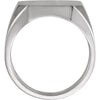 14k White Gold 18x16mm Octagon Men's Signet Ring, Size 11