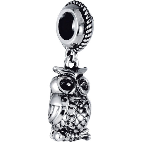 Sterling Silver 15x3mm Owl Charm