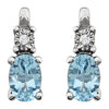 14k White Gold Sky Blue Topaz & .02 CTW Diamond Accented Earrings