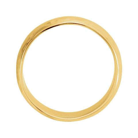 14k Yellow Gold 6mm Half Round Hammer Finish Band Size 7