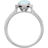 Sterling Silver Lab-Grown Opal & .01 CTW Diamond Ring, Size 7