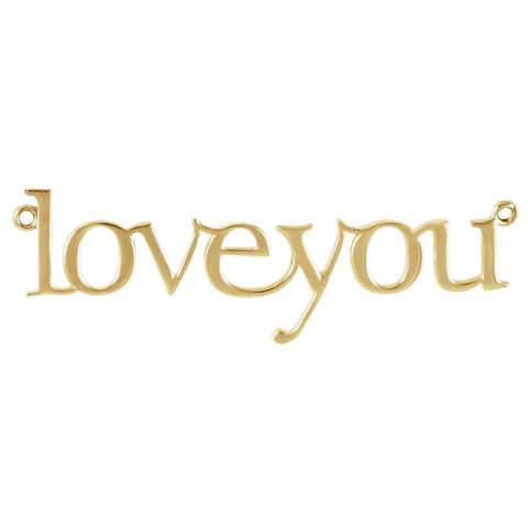 14k Yellow Gold "Love You" Neck Trim Pendant Mounting
