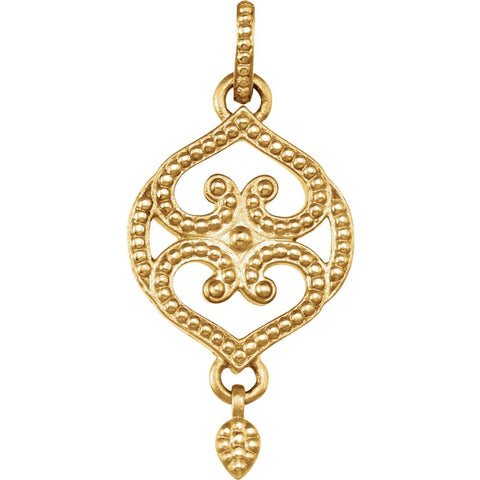 14k Yellow Gold Granulated Design Pendant