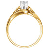 14k Yellow Gold Round Engagement Ring Mounting, Size 6