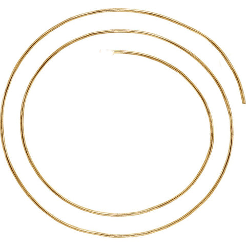 14k Yellow Gold Solid Snake 20" Chain
