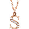 14k Rose Gold 0.03 ctw. Diamond Lowercase Letter "S" Initial 16-inch Necklace