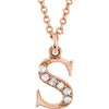 14k Rose Gold 0.03 ctw. Diamond Lowercase Letter "S" Initial 16-inch Necklace