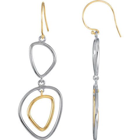 Sterling Silver & 14k Yellow Gold Dangle Earrings