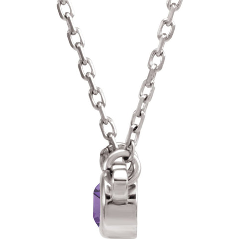 14k White Gold Amethyst 16" Necklace