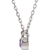 14k White Gold Amethyst 16" Necklace