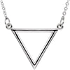 14K White Gold 15.4X19mm Triangle 16-Inch Necklace