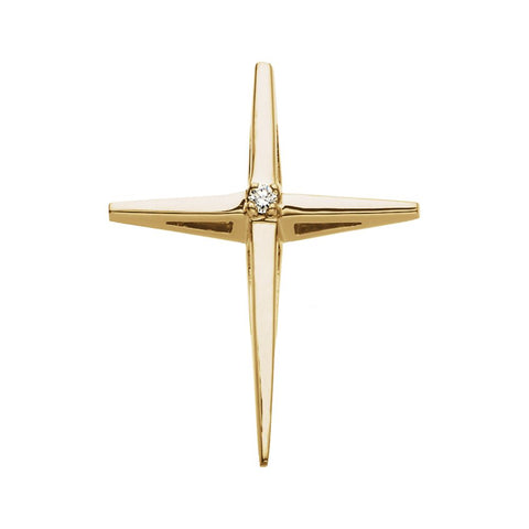 14k Yellow Gold .02 CTW Diamond Cross Pendant