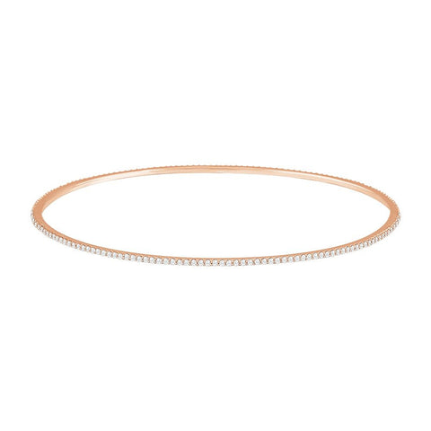 14k Rose Gold 1 CTW Diamond Stackable Bangle Bracelet