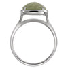 Sterling Silver 25x10mm Green Quartz Ring, Size 7