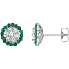 14k White Gold Emerald & 5/8 ctw. Diamond Earrings