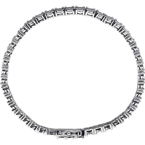 Sterling Silver 1/4 CTW Diamond Line 7" Bracelet