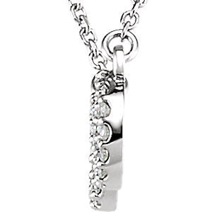 14k White Gold Diamond Infinity-Inspired 16" Necklace