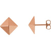 Pyramid Design Earrings in 14K Rose Gold