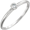 14k White Gold 0.06 ctw. Diamond Ring, Size 7