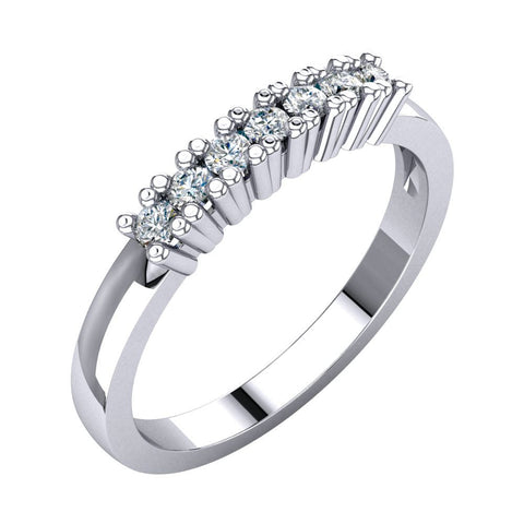 14k White Gold 1/5 CTW Diamond Anniversary Band, Size 7