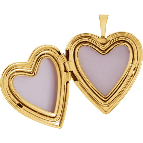 14k Yellow Gold 20.75x19.25mm Cross Heart Locket