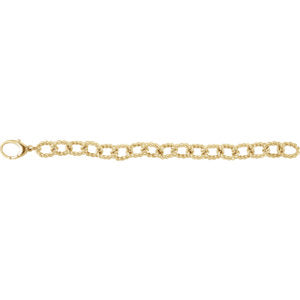 10.75mm Sterling Silver Gold Plated Link Bracelet
