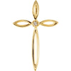 23.00x14.50 mm Cross Pendant with Diamond in 14K Yellow Gold