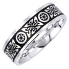 14k White Gold 7mm Comfort-Fit Enamel Band Size 6.5