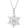 Cubic Zirconia Snowflake 18-inch Necklace in Sterling Silver