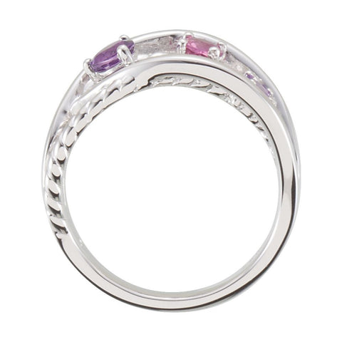 Sterling Silver Criss Cross Rope Ring, Size 7