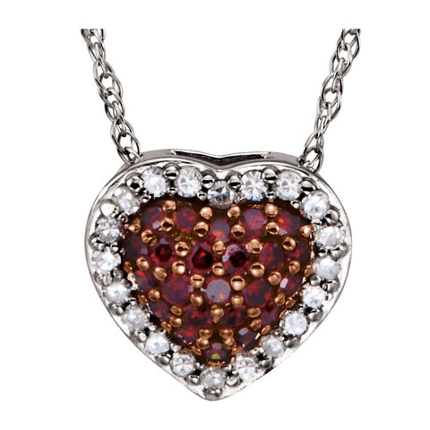 14k White Gold 1/5 CTW Diamond Heart 18" Necklace